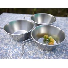 （全台瘋）文樑 304不鏽鋼白金碗 提耳碗 300cc 600cc二種尺寸 露營白鐵碗 野營專用白鐵碗 方便收納碗